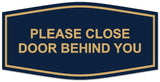 Signs ByLITA Fancy Please Close Door Behind You Sign - Laser-Engraved Lettering | Durable ABS Plastic | Vibrant Colors | Powerful Foam Tape