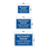 Classic Framed Plus Recovery Room Family Access Restricted Door or Wall Sign | Medical Procedure Rooms