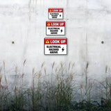 Classic Framed Plus Look Up – Electrical Hazard Above Door or Wall Sign | Miscellaneous Warning Signs - Industrial & Construction
