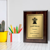 Biathlon Customizable Wooden Award Plaque | Easel Mount Option | Achievement and Recognition Personalizable Plaques | Sports Award