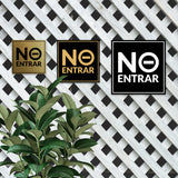Square Plus No Entrar Wall or Door Sign | Spanish | Home Office Business Front Door Warning