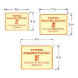 Classic Framed Plus Testing Requires Fasting – Follow Instructions Provided Door or Wall Sign | Medical Facility Reception Patient Reminders