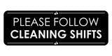 Signs ByLITA Standard Please Follow Cleaning Shifts Door or Wall Sign Easy Installation | Shared Accommodation | Sign for Home, Business, AirBNB and Office Spaces