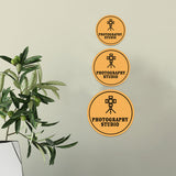 Circle Plus Photography Studio Wall or Door Sign | Easy Installation | Business & Studio Signage