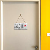 Kitchen 5x10 Hanging Plus Wall or Door Sign | Rustic Twine | Range of Vibrant Decor Styles | Room Signs For Home and Business