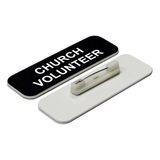 Church Volunteer 1 x 3" Name Tag/Badge, (3 Pack)