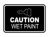 Signs ByLITA Classic Framed Caution Wet Paint Durable Sign | Easy Installation | Elegant Design Wall or Door Sign