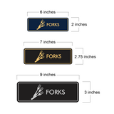 Signs ByLITA Standard Forks Door or Wall Sign Easy Installation | Durable Construction | Kitchen Essentials | Hygiene | AirBnB Signs