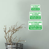 Classic Framed Plus A Cluttered Area Is A Hazard Please Help Keep This Area Clean Door or Wall Sign | Office Housekeeping Signage