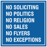 Signs ByLITA Square No Soliciting No Politics Sign - Easy Installation | Durable Material