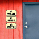 Notched Standard Wash Rinse Sanitize (Set of 3) Wall or Door Sign | Warning/Safety/Reception 3 pcs