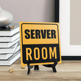 Server Room 5"x 5" Square Table Sign With Acrylic Easel | Office Décor