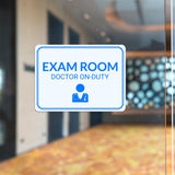 Classic Framed Plus Exam Room – Doctor On-Duty Door or Wall Sign | Hygiene and Safety Signage