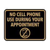 Signs ByLITA Classic Framed No Cell Phone Use During Your Appointment Wall or Door Sign | Easy Installation | Warning Business Signage