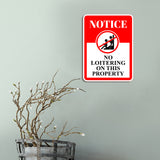 Portrait Round Plus Notice No Loitering On This Property Wall or Door Sign | Safety Signage
