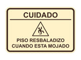 Signs ByLITA Classic Framed Cuidado: Piso Resbaladizo cuando esta mojado Door or Wall Sign Easy Installation | Health And Safety | Building And Hospitality