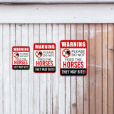 Portrait Round Plus Warning Please Do Not Feed The Horses They May Bite! Wall or Door Sign | Farm/Barn Warning Signage