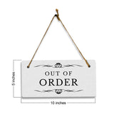 Out Of Order 5" x 10" Hanging Wall or Door Sign | Rustic Twine | Stylish Business or Office Signage