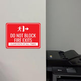 Classic Framed Plus Do Not Block Fire Exits – Clear Path at All Times Door or Wall Sign | Workplace Safety & First Aid