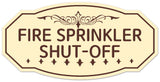 Signs ByLITA Victorian Fire Sprinkler Shut Off Wall or Door Sign - Easy Installation | Durable Wall or Door