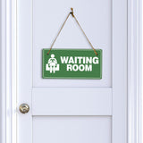 Waiting Room 5x10 Hanging Plus Wall or Door Sign | Rustic Twine | Business and Office Signage