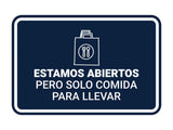 Signs ByLITA Classic Framed Estamos abiertos pero solo comida para llevar Door or Wall Sign