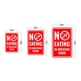 Portrait Round Plus No Eating In Dressing Room Wall or Door Sign | Retailer Signage
