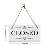 Closed 5" x 10" Hanging Wall or Door Sign | Rustic Twine | Stylish Business or Office Signage