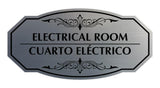 Signs ByLITA Victorian Electrical Room- Cuarto Eléctrico Bilingual Wall or Door Sign