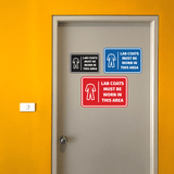 Signs ByLITA Classic Framed Lab Coats Must Be Worn In This Area Door or Wall Sign Easy Installation | Health And Safety | Building And Hospitality Signs