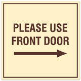 Signs ByLITA Square Please Use Front Door Right Sign - Easy Installation | Durable Material
