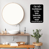 Portrait Round Plus Confidence Is The Best Hairstyle You Can Wear Door or Wall Sign | Hair Stylist Inspirational Positive Decoration