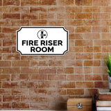 Notched Standard Fire Riser Room Wall or Door Sign | Fire/Emergency/Electrical/Security Safety Signs