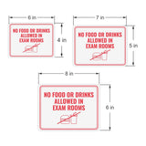 Classic Framed Plus No Food or Drinks Allowed in Exam Rooms Door or Wall Sign | Medical Facility Reception Patient Reminders