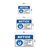 Classic Framed Plus Notice This Gate Must Be Kept Locked. Door or Wall Sign | Safety Signage