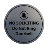 Circle No Soliciting Do Not Ring Doorbell Wall or Door Sign