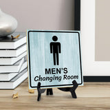 Men's Changing Room 5"x 5" Square Table Sign With Acrylic Easel | Restrooms Decor