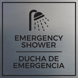 Signs ByLITA Square Emergency Shower Wall or Door Sign | Spanish Bilingual Business and Office Signs