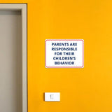 Classic Framed Plus Parents Are Responsible For Their Children’s Behavior Door or Wall Sign | Child Safety Business Signs
