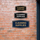 Signs ByLITA Fancy Cleaning Supplies Sign | Durable Plastic | Vibrant Colors | Powerful Foam Tape