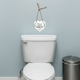 Signs ByLITA Please Flush The Toilet & Wash Your Hands' 6x6" Hanging Heart Sign | Health & Hygiene Signs