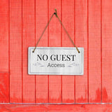 Access & Entry Control | Rustic White Wood 5 x 10" Hanging Signs