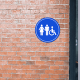 Circle Plus Restroom Wall or Door Sign | Easy Installation | Health & Safety Signage