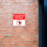 Square Plus No Se Permiten Entregas En Este Punto Wall or Door Sign | Spanish | Health & Safety Warehouse Business Signage