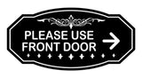 Victorian Please Use Front Door (Right Arrow) Wall or Door Sign