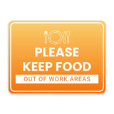 Classic Framed Plus Please Keep Food Out of Work Areas Door or Wall Sign | General Security Notice
