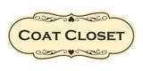 Designer Coat Closet Wall or Door Sign
