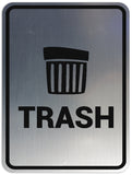 Signs ByLITA Portrait Round Trash Sign - Laser-Engraved Lettering | Durable ABS Plastic | Vibrant Colors | Powerful Foam Tape