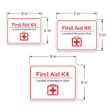Classic Framed Plus First Aid Kit Located at Reception Desk Door or Wall Sign | Workplace Safety & First Aid
