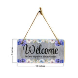 Welcome Please Remove Your Shoes 5x10 Hanging Wall or Door Sign